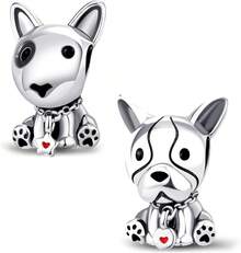 HappyStar 925 Sterling Silver Charms For Bracelets And Necklaces,Combination Dangle Pendants Beads Charms Jewelry Gift For Couples Sisters.(With Spacer Beads) - 2 hạt cườm hình chú chó trung thành - Xem 1