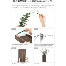 Dahey 2 Pack Wood Wall Planter Vase With Artificial Eucalyptus Farmhouse Wall Hanging Dr Pocket Planter For Indoor Fake Plants Greenery Flowers Living Room Bedroom Kitchen Home Dration, White - 多色389 - 查看 5