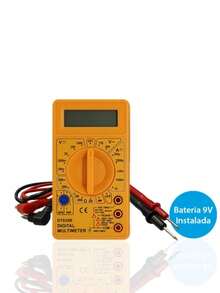 Multímetro Digital DT-830 com bateria e ponta de teste (SEM BIPE) - Amarelo mostarda - Visão 7