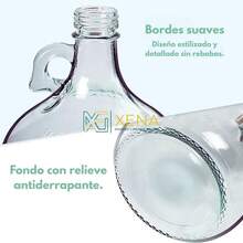 Pack 2 Garrafas de Vidrio 1 Galón con Tapa de Aluminio 2 colores | Envase Jarra para Jugo, Cerveza, Sidra y Fermentación | Oreja de Transporte | Vidrio Transparente Grado Alimenticio | Mayoreo - negro - Ver 5