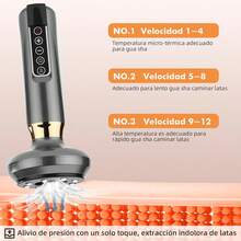 Masajeador de Celulitis Incluye Gua Sha y Aceites Esenciale, 12 Niveles Máquina para Masaje Anticelulitis,Aparato Masajeador Recargable para Corporal, Regalos Mama &amp; Papa, 5 Niveles de Calor, Portátil - negro - Ver 3