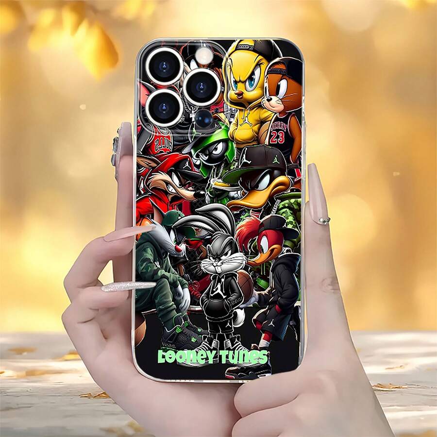 Funda para móvil de , diseñada con ropa urbana y divertidos personajes de dibujos animados, compatible con  17,  16,  16 Pro Max,  15,  15 Pro Max,  14,  13,  12 y  11 Pro. Fabricada en TPU, ofrece protección a prueba de golpes. Perfecta para familiares, amigos, niños, cumpleaños, primavera, vacaciones, novios, novias y regalos de San Valentín. - transparente - Ver 1