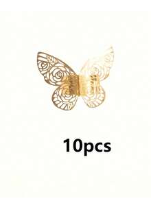 25pcs Set Of Disposable Napkin Rings, Rose And Butterfly Laser-Cut, Elegant And Beautiful, Suitable For Valentine's Day Gatherings, Weddings, Parties, Dinners, And Restaurant Celebrations. - Multicolor - View 14