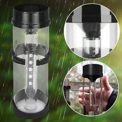 250mm Large-Capacity Outdoor Rain Gauge, Accurate And Easily Identifiable Rain Gauge, Plastic Weather Station With Scale, UV Monitoring, No Battery Required, Water Level Measurement Tool For Garden, Farm And Meteorological Observations