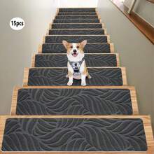 1/7/15 szt. antypoślizgowa mata na schody z samoprzylepnym spodem, antypoślizgowa mata na schody, dywan, schody, dywan, stopnie, antypoślizgowy klej, zmywalna i wielokrotnego użytku, dla osób starszych i zwierząt domowych, dekoracyjne nakładki na schody na każdą porę roku, zimowe ocieplające maty na schody, zapobiegające poślizgowi zwierząt domowych i osób starszych, dekoracyjne wymiary schodów: 20*76 cm / 7,9*29,9 cala - 55*19 cm / 21,65*7,5 cala