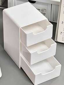 1pc 3-Tier Drawer Box, Desktop Storage Box For Jewelry, Cosmetics And Craft Supplies, Small Plastic Storage Drawers, Perfect For Office, Arts & Crafts, And DIY Accessories - Multicolor - View 5