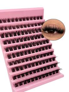Rikuaild 120pcs D-Curl Fluffy Cluster False Eyelashes, Soft & Natural, 10-16mm Cluster Lashes For Dramatic Makeup Effect - D - View 2