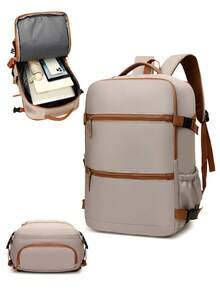 真空压缩背包，航空公司认可的个人行李包 - 尼龙行李包，多隔层设计，符合人体工学的肩带，座椅下方储物空间，适合短途旅行，Wizz Air 旅行背包，旅行行李包，旅行袋，过夜包，大容量旅行收纳包，邮轮必备，度假必备，男女通用 - 柔和淡色 - 查看 7