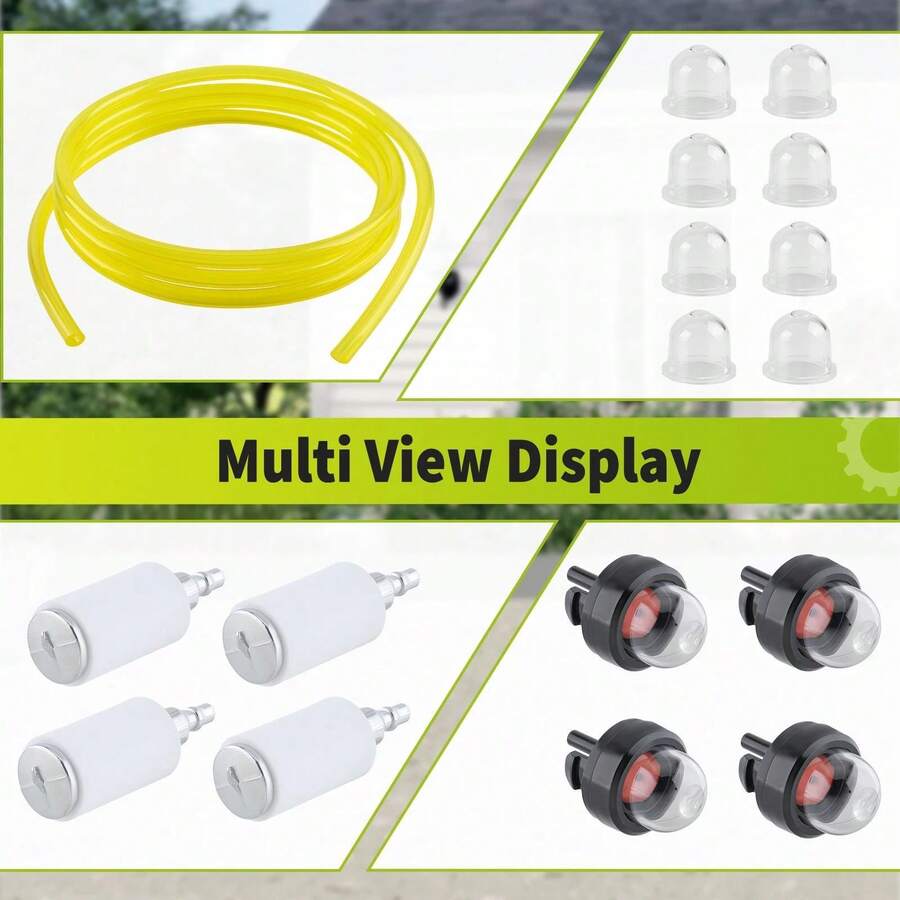 Gets Durable Fuel Filter Line Hose Primer Bulb Replacement Kit For Poulan & Eater Gas Trimmer Models, Comes In 4 Sizes For Perfect Fit And Easy Installation - Four-piece Set - View 1