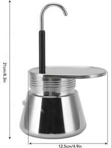 Espresso para Estufa, Olla Moka de un Caño de Acero Inoxidable, Portátil Liviana de Gran Capacidad de Estilo Italiano, para Acampar Al Aire Libre - 1 - Ver 8