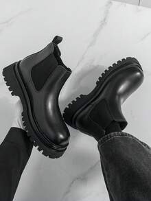 2025 بوت جلدية عالية الكاحل للرجال موديل خريف/شتاء جديد، بوت كاوبوي ذات كعب عالي وسُمك في الأسفل باللون الأسود، بوت كاحل قابلة للانزلاق، بوت صيفية متوسطة الارتفاع باللون الأسود الخالص، بوت بريطانية الطراز للرجال، بوت رجالية قابلة للتنفس وللانزلاق، بوت تشيلسي عالية الكاحل فاخرة للدراجات النارية، بوت جديدة متعددة الاستخدامات، بوت جلدية بتصميم استوديو تصوير بطراز بريطاني، بوت رسمية للأعمال للرجال، بوت جلدية ذات رأس كبير، بوت قصيرة لفساتين الزفاف، بوت عمل مريحة وعصرية - الأسود - مشاهدة 1