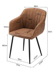 Goeurvant Contemporary Vertical-Stripe Upholstered Dining Chairs With Armrests & Metal Legs For Dining Room, Kitchen, Living Room - Set Of 2 / Set Of 4 / Set Of 6 - Brown - 棕色 - 查看 10