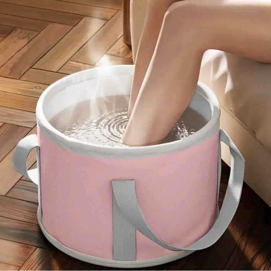 可折叠足浴盆 - 便携式水疗盆，带加固把手，无需用电，轻巧坚固，适用于家庭、旅行、沙龙、水疗中心 - 易于存放，无香型足/手浴盆 - 彩色 - 查看 1