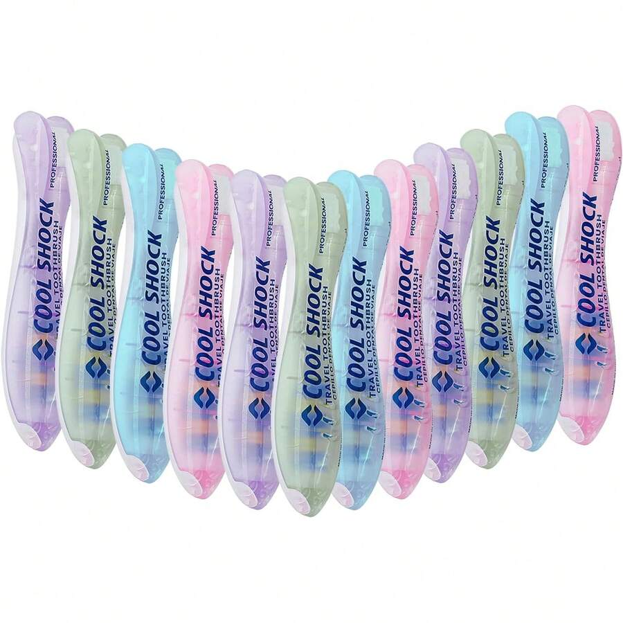 Choque Fresco| Cepillo Profesional de Viaje.Plegable, cerdas medianas, tamaño ideal para llevar a todos lados, variedad de colores.Caja con 12 pzs - 1 - Ver 1