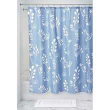 iDesign Isla Floral Fabric Bathroom Shower Curtain, Taupe(Isla - Azul) - Tipo 5 - Ver 2