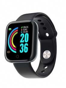 Smartwatch D20S Y68 display de 1.44" con correa de silicona color negro - Negro - Ver 10