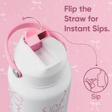 1 pieza Botella de agua de 600ml/20.29oz, 800ml/27.06oz, 1000ml/33.82oz con estampado de leopardo y lazo, botella de agua deportiva, vaso aislado de acero inoxidable de doble capa original, taza para viajes y actividades al aire libre, taza para fitness y deportes al aire libre, taza de fondo plano, taza para el coche, bebida para verano e invierno, regalo para fiestas - Multicolor - Ver 5