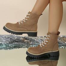 2024 Autumn New Clown Print Women's Fashion Personalized High Heel Short Boots, Pointed Toe Slip-On Chunky Heel Ankle Boots - Khaki - View 13