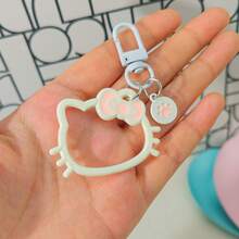 5pcs Sanrio Hello Kitty Keychains, Featuring Cat Paw Pendants And Hollow Cartoon Colorful Rings, Cute Keychain Accessories For Parties And Events, Adorable And Durable Keychains, Suitable For Christmas, Holiday Parties, Birthday Gifts, And Festival Gifts, Cartoon Toy Small Gifts, Christmas Toys, Christmas Gifts, Stocking Stuffers