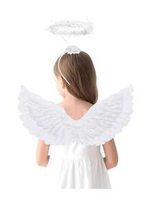 2PCS Angel Wings Angel Wings And Halo Set Carnival Makeup Ball Sexy Performance Costume Role Playing Party Christmas Gift