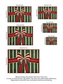 1件圣诞蝴蝶结装饰绿白条纹设计门垫,适用于入口垫、小地毯、迎宾垫、地毯、地垫、户外门垫、厨房地毯、家居装饰、前门垫、小地毯、户外垫、家居装饰、地毯、花园地毯、可水洗地毯 - 彩色 - 查看 5