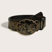 1 条女士复古合金 PU 葡萄图案腰带，适合日常使用 - 彩色 - 查看 6