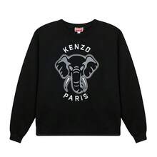 Kenzo 女式黑色棉质大象图案休闲圆领套头衫 FD6 2SW093 4MF 99J - 黑色 - 查看 9