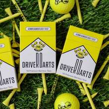 Missile Pilot Dart, High-End Bamboo Golf Ball Holder, 18-Piece Set | 83 Mm (3.25 Inches) Wooden Ball Holder - Durable And | Unforgettable Gift For Golf Enthusiasts, Iconic Packaging.