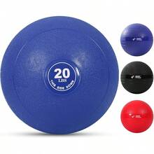 Pelota de golpeo con peso de Day 1 Fitness €- 9 opciones de peso y 3 colores - Pelota medicinal sin rebote - Accesorios de equipo de gimnasio para ejercicio de alta intensidad, entrenamiento de fuerza funcional, cardio, crossfit - Azul / Patchwork - Ver 12