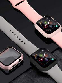 3 件 PC+钢化玻璃一体式智能手表壳，防震休闲保护套，兼容 Apple Watch Series Ultra/SE/10/9/8/7/6/5/4/3/2/1、38/40/41/42/44/45/46/49 毫米、配件 - 3個顏色 - 查看 11