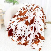 1 Piece Highland Cow Print Blanket - Brown And White Cow Pattern, Soft Flannel Texture, Suitable For All Seasons, Sofa, Bed, Camping Travel, Machine Washable Comfortable Gift, Country Home Decor, Durable Shawl, Must-Have For Animal Print Enthusiasts, Versatile Shawl/Blanket: Durable, Comfy, Breathable, Easy-Care. Multi-Use: Bed/Sofa/Camp/Travel/Office/Car/Desk. Events: NY/V-Day/Fall/StPats/Halloween/Tgiving/Xmas/Solstice/Easter/Mom&Dad/July4/LaborDay. Patterns: Cheetah/Stripe/Plaid/Houndstooth/Geo/Animal/Botanical/Abstract/US Flag/Holiday Plaid. Types: Throw/Stitch/Hand-Stitched/Thermal/Flannel/Microfiber/Bamboo. Fringe/Tassels/Poms. Fabrics: Sherpa/Chunky/Cable Knit. Features: All-Season, Light Warmth, Anti-Pilling, Gift-Wrap.