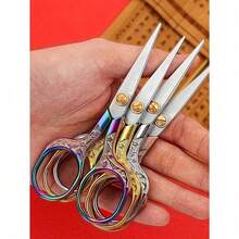 1pcs Vintage Floral Pattern Sharp Daily Use Scissors Random Color