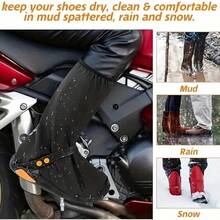 Cubre Zapatos Impermeable, Cubre Zapatos para Lluvia, con Bandas Reflectantes Botas de Lluvia Antideslizantes Chubasqueros de Alta Protección contra la Lluvia para Bicicleta - Negro - Ver 7