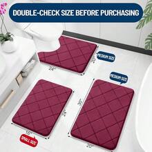 OLANLY Memory Foam Bath Mat 30x20, Ultra Soft And Absorbent Bathroom Rugs, Machine Washable, Comfortable Bath Carpet For Bathroom Floor, Tub And Shower, Burgundy{Inchsize_nameinch:Inch30\Inchx20\Inchinch,Inchcolor_nameinch:InchBurgundyinch} - 酒紅色 - 查看 3