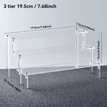 1pc Multi-Tier Transparent Acrylic Step Shaped Display Rack, Desktop Acrylic Multi-Layer Versatile Blind Box Display Stand For Collectibles, Perfume, Cosmetics Storage & Display - Clear - View 14