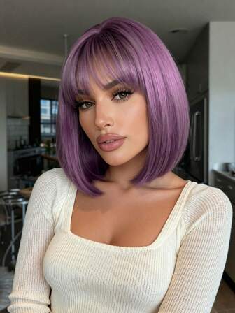 12 Inch Short Bob Wigs With Dark Roots Synthetic Heat Resistant Wigs Blonde Ombre For Woman Party Use Halloween Hot