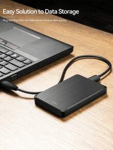 UnionSine Ultra Slim Portable External Hard Drive (320GB-1TB) - USB 3.0 With 120MB/S High-Speed Data Transfer For Laptop, PC, Apple Computers, And Major Gaming Consoles - 2.5" Compact HDD For Gaming, Work, Photos, Travel - Plug & Play - Black - View 4