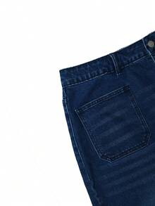 Plus Size Women's Fashion 5-Button Waist Straight Leg Casual Jeans