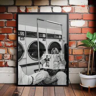 1 pieza Póster para cuarto de lavado_ Arte de pared vintage divertido - Pósteres, pintura en lienzo, decoración de pared, decoración de sala de estar, decoración de oficina, decoración de dormitorio, decoración de cocina, decoración de pared, pósteres sin marco para decoración del hogar