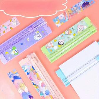 1pc New Mini Paper Cutter, Small Portable Student Paper Trimmer, Foldable A5 Paper Cutting Knife