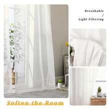 Sheer Curtains 108 Inches Long For Living Room 2 Panels Set, Light Filtering Extra LongSheer Curtains, Lightweight Filmy Voile Rod Pocket Window Drapes, 59W X 108L, 2 PCS, 9ft - Multicolor 132 - View 2