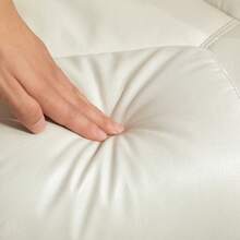 Schaukel Relaxsessel mit Hocker & Liegefunktion, 135° verstellbar, Kunstleder, 150kg belastbar, für Wohnzimmer