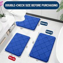 Memory Foam Bath Mat 24x16, Ultra Soft And Absorbent Bathroom Rugs, Machine Washable, Comfortable Bath Carpet For Bathroom Floor, Tub And Shower, Royal Blue{Inchsize_nameinch:Inch24\Inchx16\Inchinch,Inchcolor_nameinch:InchRoyalBlueinch} - 皇家藍 - 查看 3