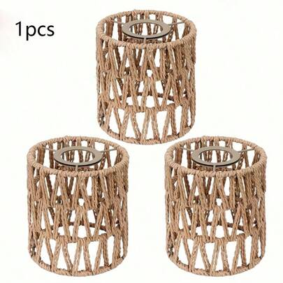 1pc Rattan Lamp Shade Suitable For Floor Lamp, Pendant Light, Chandelier, Table Lamp, Wall Lamp, Christmas Gift