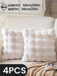 1/2/4 Stück luxuriöser Kunstfell Toskana Kissenbezug, Kissenhülle, ohne Kisseneinsatz, flauschige Heimdekoration Kissenhülle für Wohnzimmer Sofa, Schlafzimmer Kopfteil, Überwurfkissen, Oeko-Tex