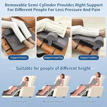 PYURIFAI Recliner Leg Rest Cushion - Recilner Foot Rest Cushion With Removable Semi-Cylinder For Superior Support, Adjustable Foot Pillow For Reclner, Recliner Leg Pillow With 2 Straps, Grey