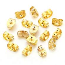 100-200 pezzi/confezione Tappi per orecchie rotondi in acciaio inossidabile, orecchini a perno in acciaio al titanio con chiusura a farfalla, accessori per orecchini, strumenti antiscivolo, all'ingrosso per componenti di orecchini fai-da-te