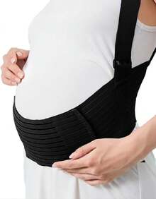 Faja Embarazo Soporte,Faja Maternidad Embarazo,Cinturon de Maternidad para Prenatal, Mitad y Final de Embarazo,Ayudar a Aliviar el Alivio del Dolor de Cadera, Pelvis, Lumbar y Espalda - Negro - Ver 1