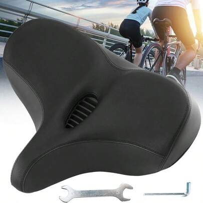 Bike Wide Soft Comfortable Saddle Bicycle Seat Oversize Cushion Pad