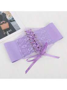 1 europäischer und amerikanischer modischer elastischer Bund für Frauen, hochwertiger und vielseitiger dekorativer Gürtel, schwarzer Bund, außen getragen Lolita-Bund Frauen Korsettgürtel für Kleider, Taillenformer zur Taillenschlankung und Bauchkontrolle Halloween Kostüm